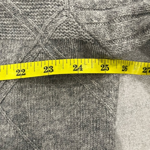 [XL]Enzo Moutorani  Light Gray Wool Blend Textured Mix Knit 1/4 Zip Sweater - Picture 2 of 8